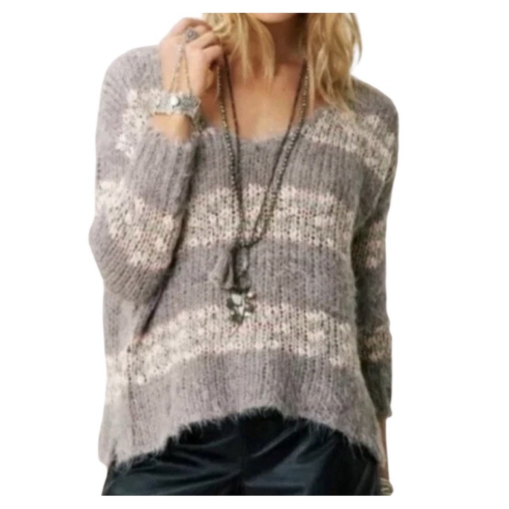 Free People Wool Blend Sweater Top Women's Medium Oversized Outdoor‎ Cozy